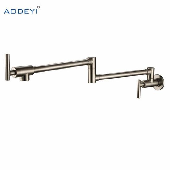 GIMILI Robinet de remplissage de casserole noir mat robinet mural robinet de cuisine robinet au-dessus de la cuisinière robinet pliable avec bras oscillants à double joint GIMILI Robinet de remplissage de casserole noir mat robinet mural robinet de cuisine robinet au-dessus de la cuisinière robinet pliable avec bras oscillants à double joint