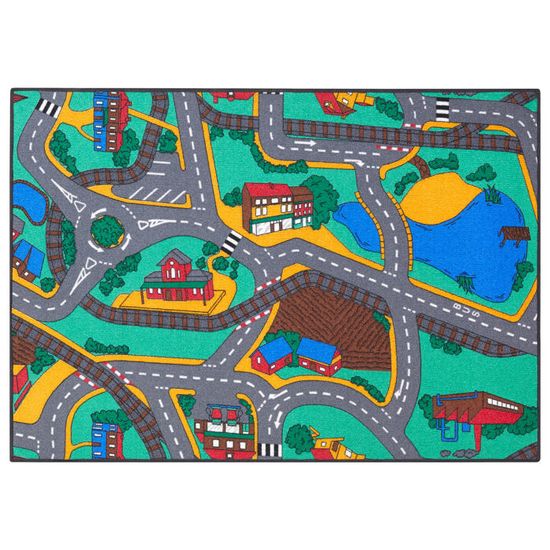 Tapis Circuit Voiture Pour Enfant Lavable 80cm X 120cm, Plan De Ville