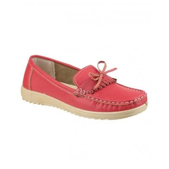 mocassin femme rouge