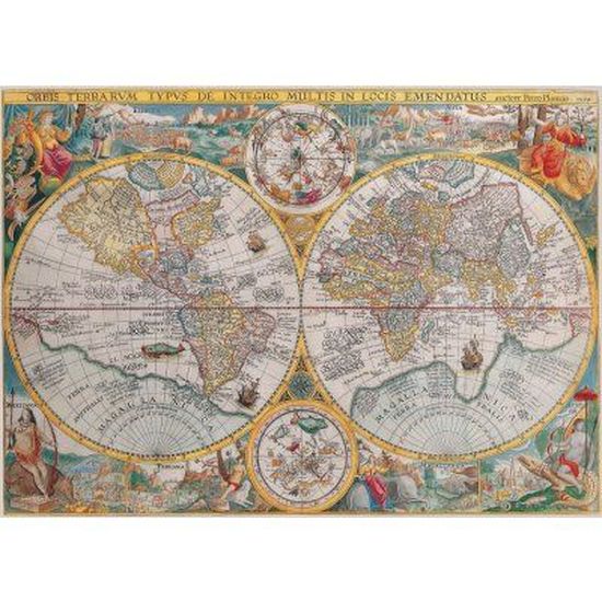 Puzzle Mappemonde en 1594 - Ravensburger - 1500 pièces - Thème Voyage et cartes