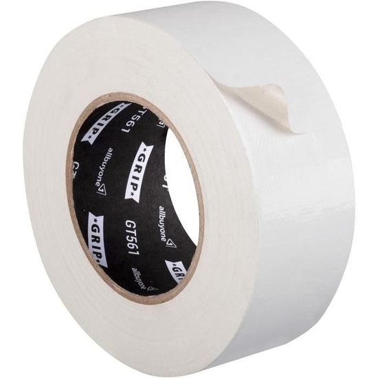 Ruban Adhésif Blindé Blanc BOMEI – Gaffer Tape 75 Mm X 50 M – Forte Adhérence, Imperméable, Déchirure Manuelle – Idéal Réparation, Fixation, Événementiel
