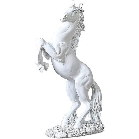 Lot de 3 statues en marbre blanc pour cheval pur-sang
