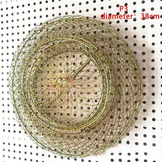 Panier De Pêche Pliable En Treillis Métallique Galvanisé - Pour Poissons, Crabes - Ancien Style