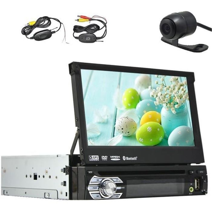 Caméra arrière sans fil comprend! 7- Touch écran amovible de voiture Bluetooth GPS Autoradio GPS DVD de voiture Lecteur CD Wince