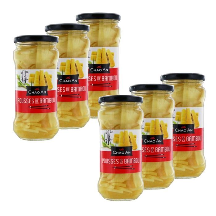 Lot 6X Pousses de bambou - Chao'an - bocal 180g