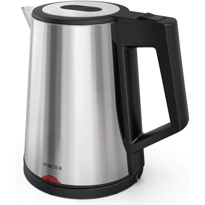 HOMEVER Bouilloire Électrique, INOX 1.7L Ébullition Rapide pour Le Thé, Acier Inoxydable,Arrêt Automatique, Bouilloire sans BPA,...