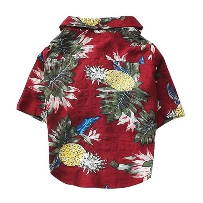 Manteau Blouson,Chien vêtements été plage chemise chien mignon imprimé Hawaii plage décontracté animal voyage chemise - Type D-S