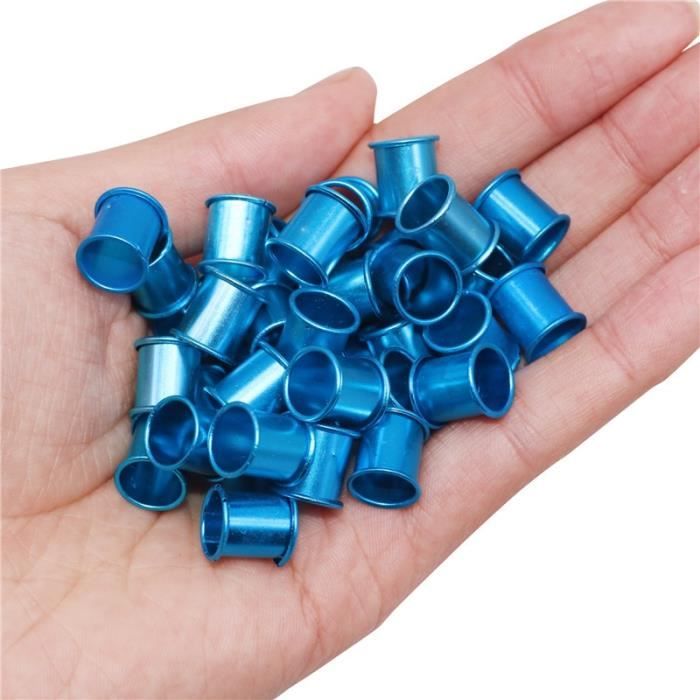 Bague d'identification,Étiquette en aluminium pour pied de volaille 500 pièces, anneau pour - Type Blue 500pcs-Inner diameter 8mm