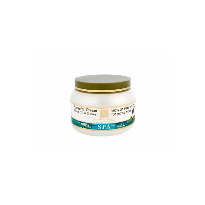 Mer Morte cosmétique - Health and Beauty Dead Sea Minerals - Crème puissante à lhuile dolive et au miel - 250 ml