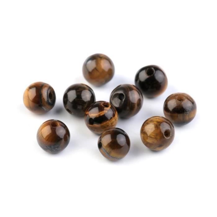 10pc Oeil De Tigre Minéraux / Pierres Précieuses Perles En De 6mm, Les Perles, La Nacre, De La Lave, Et Nacrés