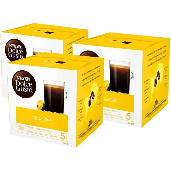 NESCAFÉ Dolce Gusto Grande, 16 Capsules (48 Servetes, lot de 3, Total 48 Capsules)