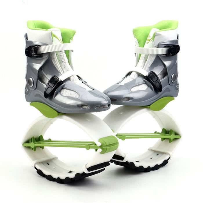 Chaussures de saut Chaussures Bounce Kangourous bottes rebondissant Vert + Blanc 36-38 (L) Kangaroos Jumping Bounce Shoes