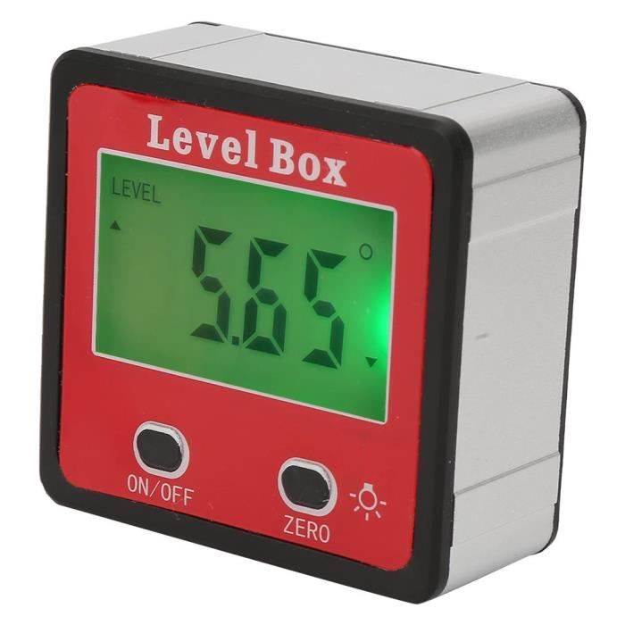 HURRISE inclinomètre numérique 1.4 `` Mini LCD 4x90 degrés Angle Gauge Finder Digital Rapporteur Inclinomètre Niveau Boîte