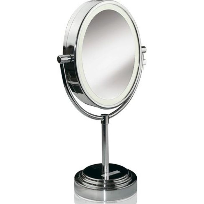 BABYLISS 8437E Miroir lumineux - 20W - Ovale - 2 Faces grossissantes