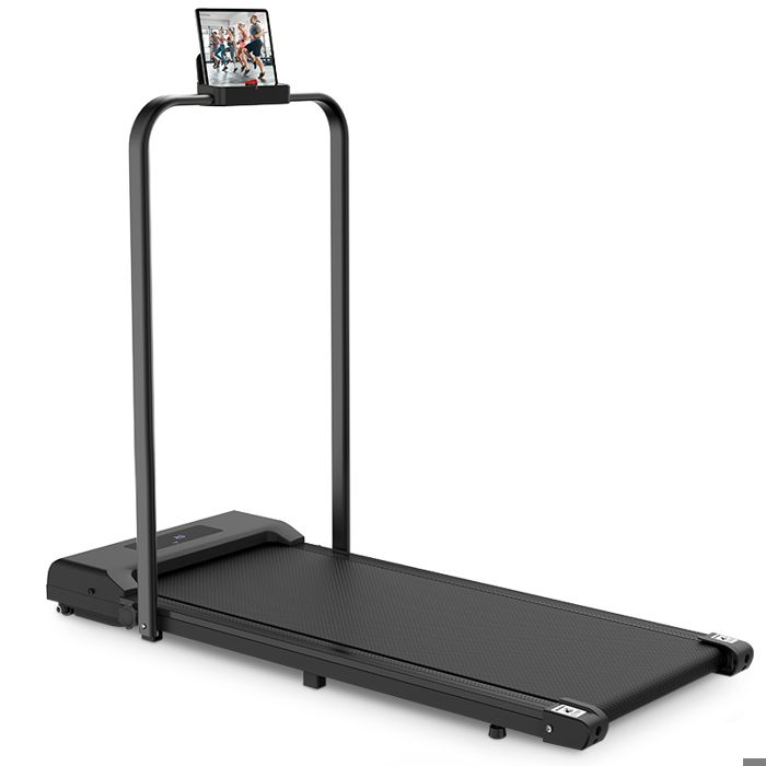 Tapis de course - BIGZZIA - Pliable - Motorisé 10 Km-h - 2.0HP - Écran LCD - Ultra Fin et Silencieux - Noir