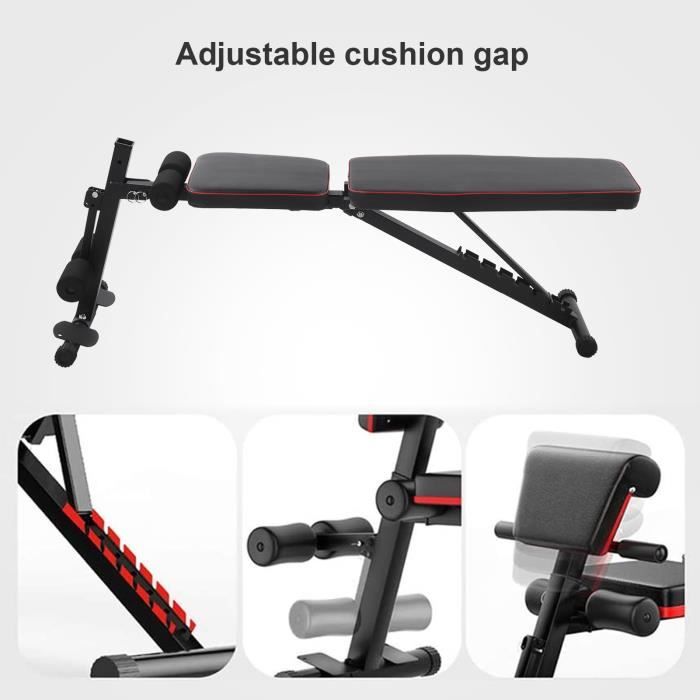 Banc de musculation réglable abdominaux et dorsaux Banc d'entraînement - noir -MEP