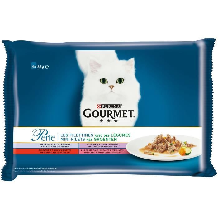 GOURMET Filettines légumes pour chats 4 x 85 g