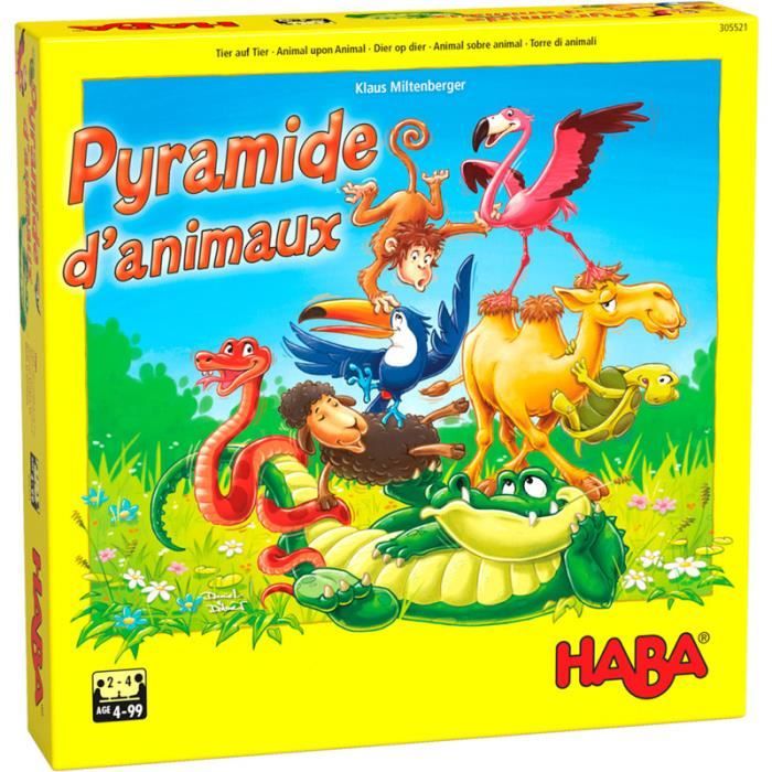 HABA - Jeu de Construction, d'Empilement et d'Équilibre avec des Animaux Colorés - 29 Pièces en Bois - Jouet Enfant 4 ans et +