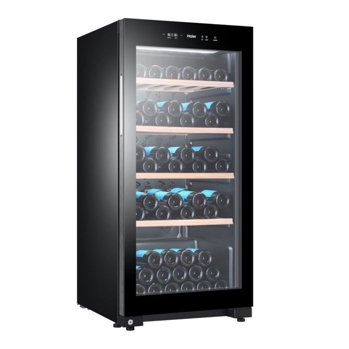 Haier WS105GA Cave à vin pose libre largeur : 59.5 cm profondeur : 63.9 cm hauteur : 126.5 cm 210 litres classe A noir