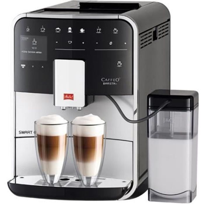 Melitta CAFFEO Barista T Smart Machine à café automatique avec buse vapeur -Cappuccino- 15 bar argenté(e)
