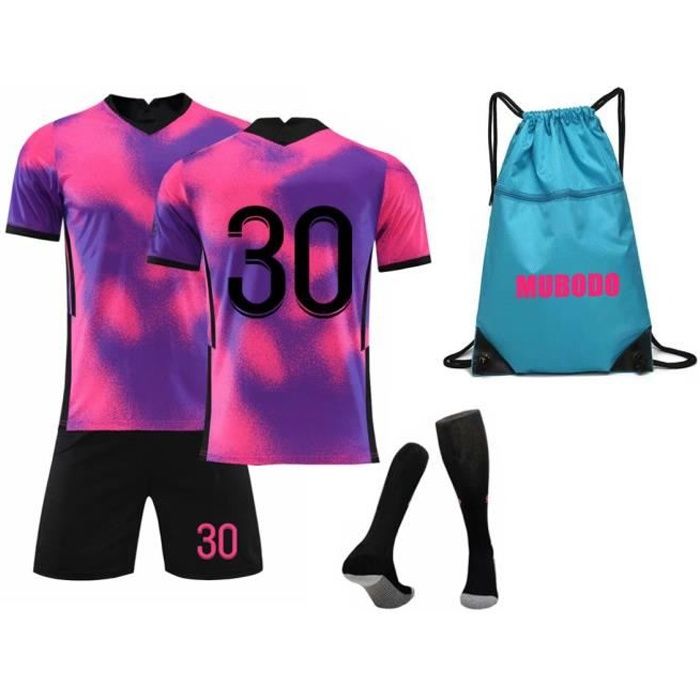 21-22 saison Maillot de football, Ensemble Adulte et Enfants + Chaussettes Sac de foot, Maillot d'entraînement 30 - Rouge