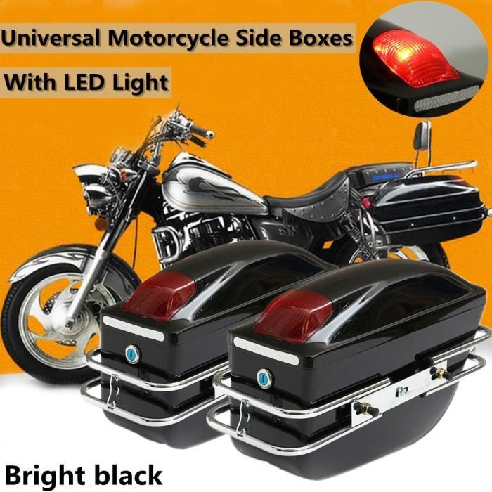 NEUFU Paire Moto Sac Sacoche Universel Latérales de Moto Noir Brillant