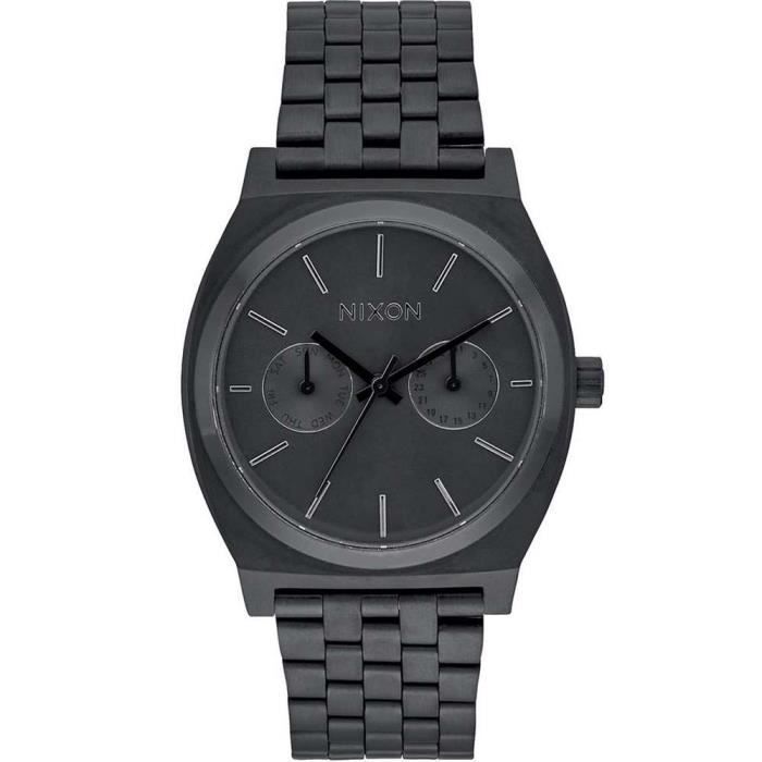 Montre Femmes Nixon Quartz - Affichage Analogique bracelet Acier inoxydable plaqué Noir et Cadran Noir A922001-00