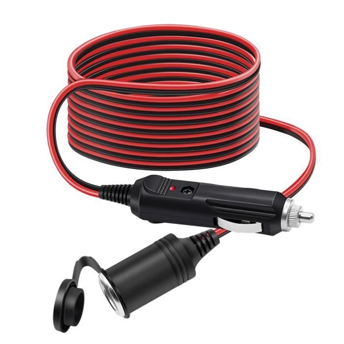 3M 12V - 24V Câb le de Rallonge de Voiture pour Allume-Cigare éTanche à la PoussièRe Batterie éTanche Pince Crocodi le Adaptateur