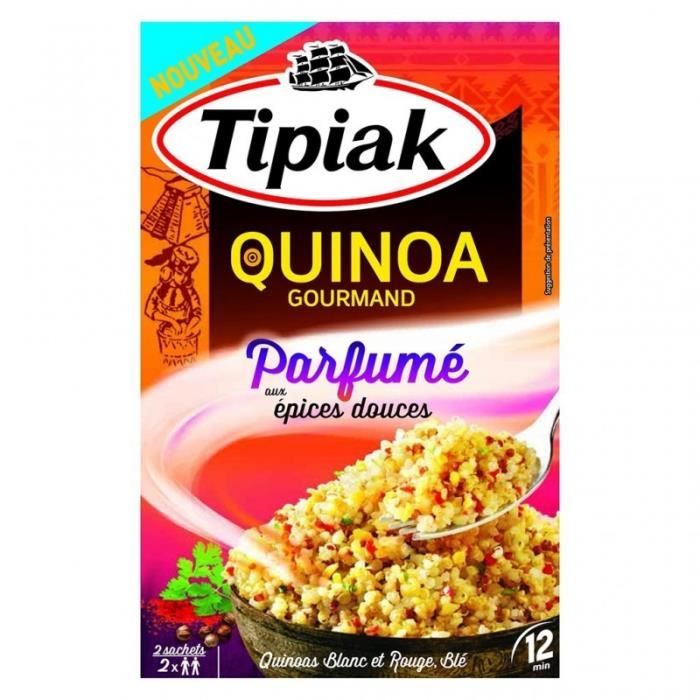 Tipiak Quinoa Gourmand Parfumé aux Épices Douces Quinoa Blanc et Rouge Blé par 2 Sachet 240g (lot de