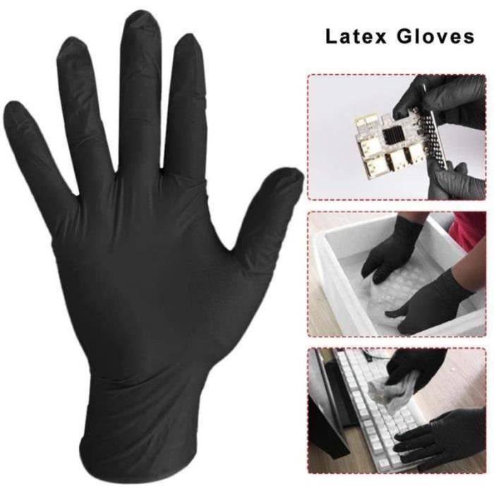 XM14238-100 PCS gants jetables, gants de protection, noir L