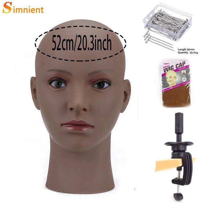 Tête De Mannequin Chauve Femme 44 Cm - Pour Cosmétologie, Fabrication De Perruques - PVC - Neuf