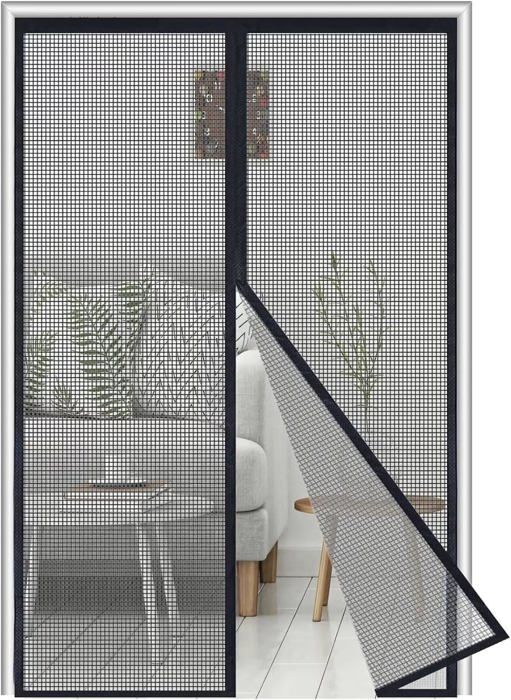 Moustiquaire Magnétique En Fibre De Verre, 100 X 210 Cm, Maille Ultra Fine Aimants Puissants Moustiquaire Pour Portes Fenetres 89078107