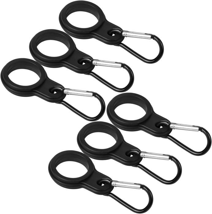 Lot De 6 Boucles De Bouteille D'eau En Silicone – Clips élastiques Avec Mousqueton, Pour Randonnée, Camping, Vélo Et Voyage