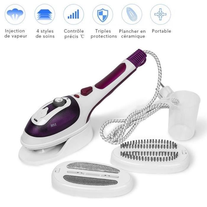 Litinliv Fer à Vapeur Voyage - 1000W - 2-en-1 Vapeur/Repassage Sec - 60ml Réservoir - Léger