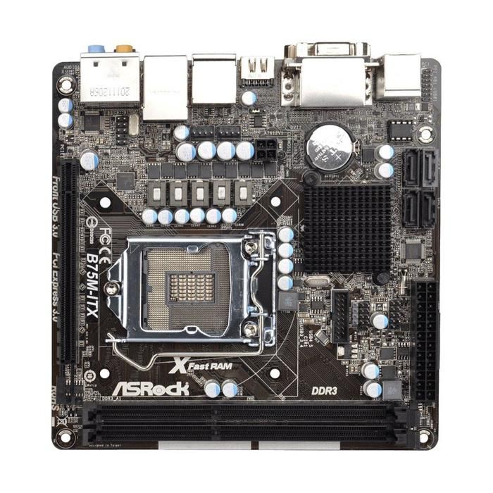 Carte mère ASRock B75M-ITX Intel B75 LGA 1155 2xDDR3 16GB Mini-ITX - Asrock