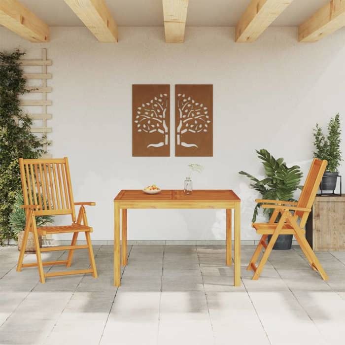 VIDAXL Ensemble à manger 3 pcs Bois d'Acacia - vue 2
