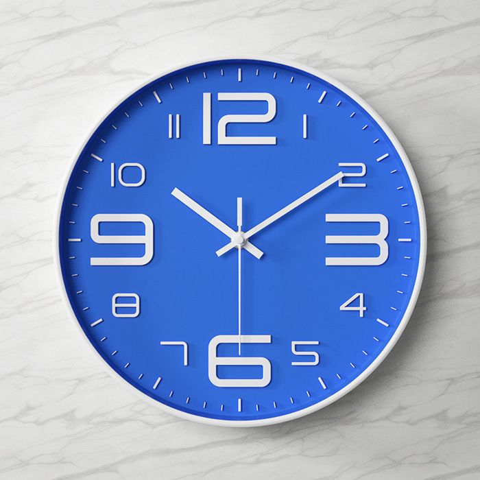 Horloge Ronde Brute Bleu Clair