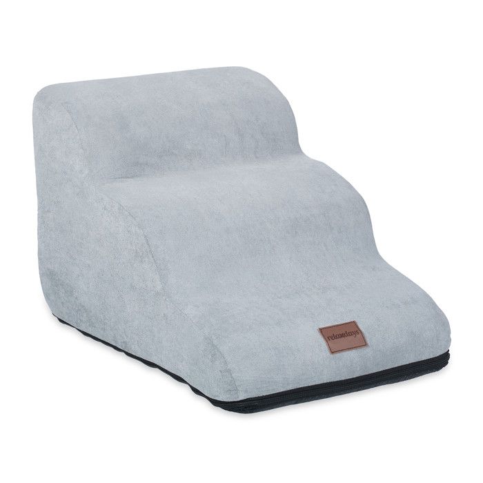 Comparer les prix de Relaxdays Escalier à 3 marches pour chiens et chats HxLxP : 33x365x52 cm support doux accès au lit canapé gris