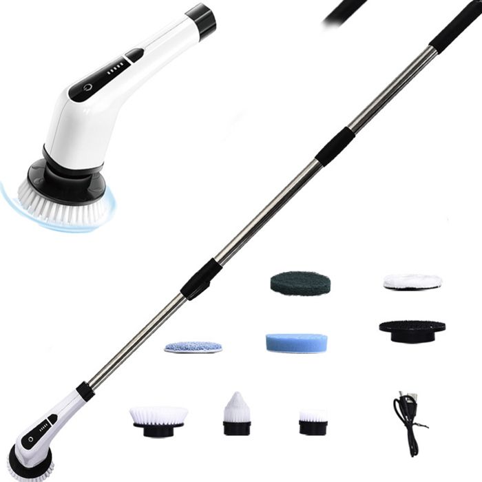 Yagosodee Brosse De Nettoyage Électrique 4 En 1 - Têtes De Rechange Pour Baignoire, Salle De Bain, Cuisine