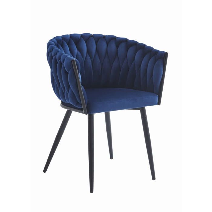 KOMODEE Chaise ORINO - velours bleu marine x 1 61x79x55 cm KOMODEE Chaise ORINO - velours bleu marine x 1 61x79x55 cm