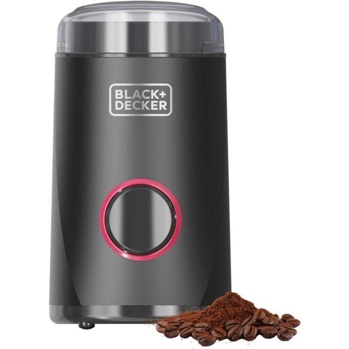 Moulin à café électrique - Black+Decker - BXCG152E - 150W - Capacité 50g - Acier inoxydable