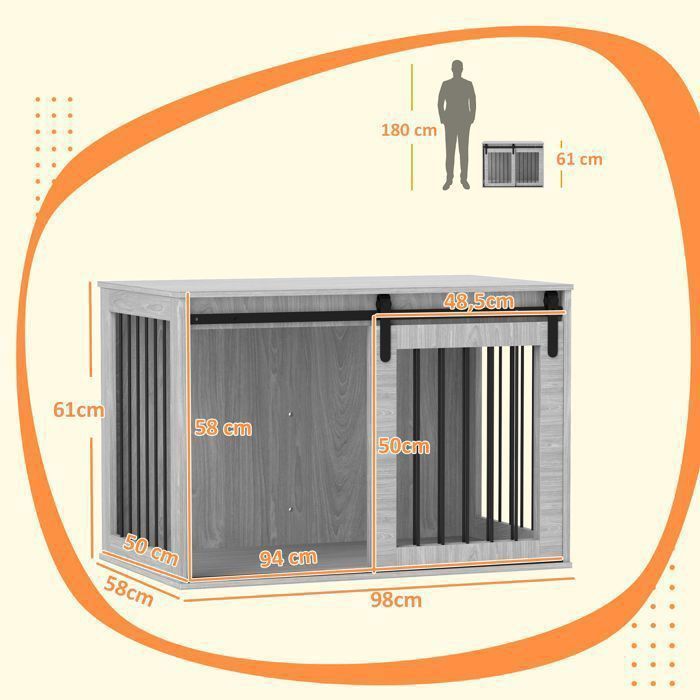 Meilleurs prix pour Plaque épaissieCage pour chien pour la maison niche pour chien verrouillable avec entrée box pour chien avec porte coulissante