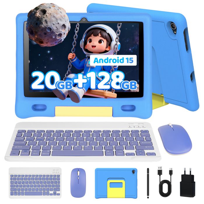 Tablette enfant - KOTSREN - 10.1 Android 15 - 20 Go RAM - 128 Go ROM - 5G / Wi‑Fi 6