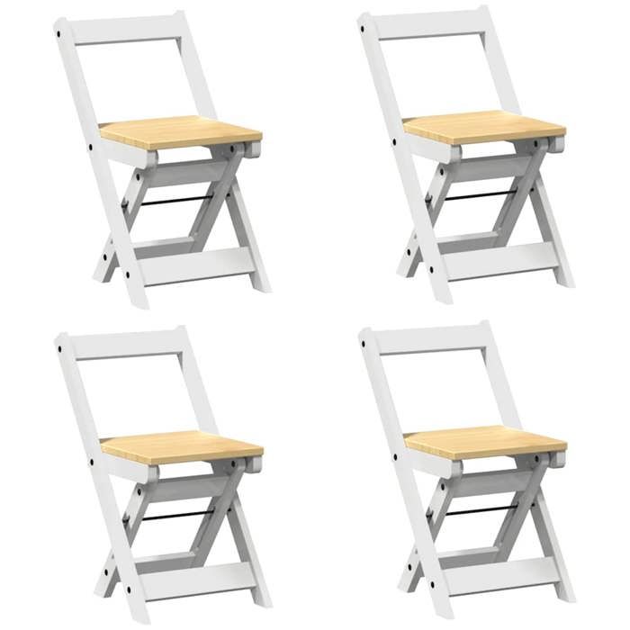 CHIC Chaises à manger pliables lot de 4（4 pcs) Corona bois massif de pin - 40x47x71 5 cm 381429 S11