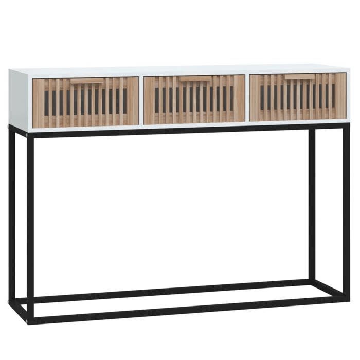 JILLS - Console Meuble - charge 20 kg - Table console - VIDAXL - blanc 105x30x75cm - Bois dingénierie et fer OCT43080137