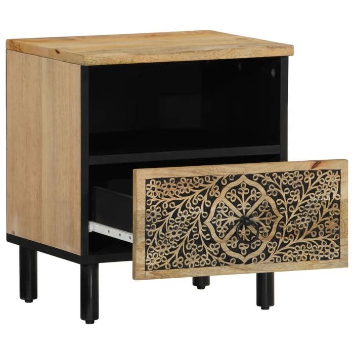 Tables de chevet en bois de manguier - vidaXL - 40x33x46 cm - Lot de 2 - Bois de manguier massif