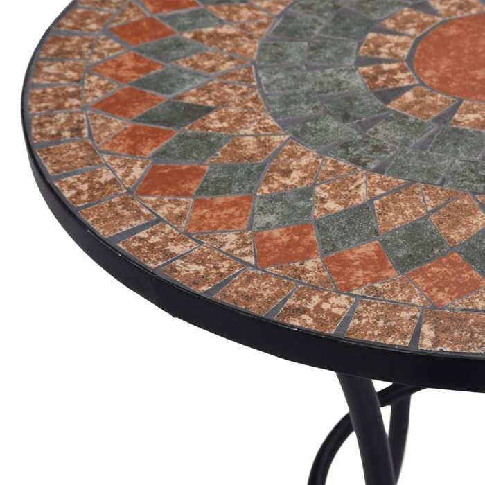 Table dExtérieur 2 ou 4 personnes Orange - LEMON® Table de bistro - mosaïque Orange/gris 60cm Céramique 994 - Soldes