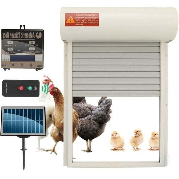 Comparer les prix de Porte de poulailler automatique - PZCC - Minuterie programmable - Capteur de lumière - Fonctionne sur piles