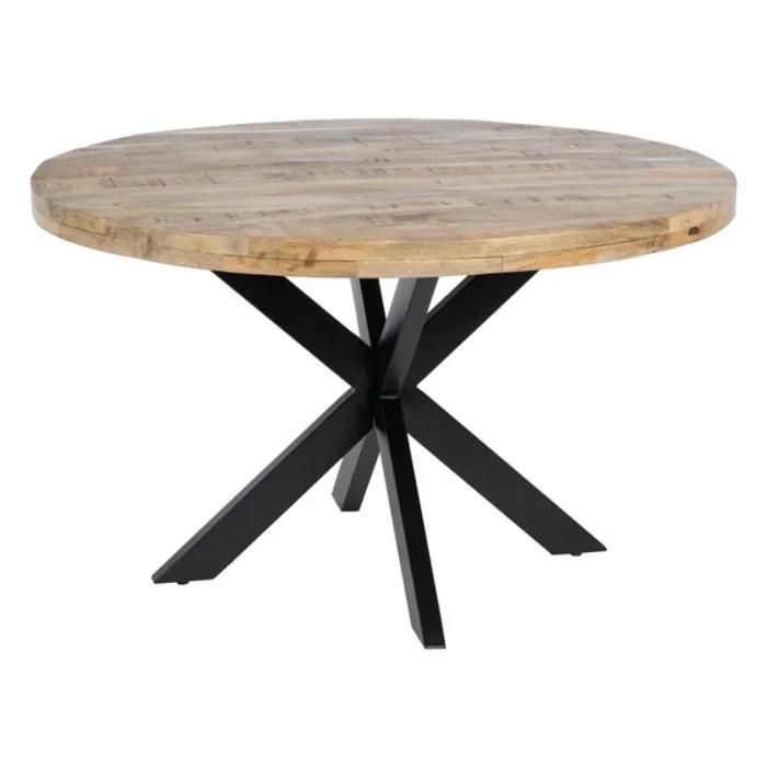 Table à Manger - Meubles&Design - Table à manger ronde 150 cm bois massif et pied noir étoile CALYPSO Table à Manger - Meubles&Design - Table à manger ronde 150 cm bois massif et pied noir étoile CALYPSO