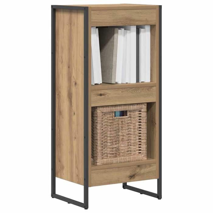BEAU Bibliothèque de rangement - ZENCORE - Organisateur de Livre - Pour Séjour - Chêne artisan 80x30x155cm - Bois dingénierie LH236
